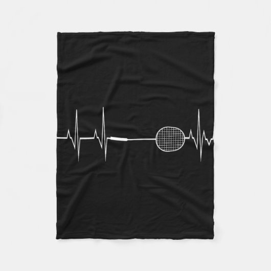 Badmintonracket Hartslag Grappig Speler Cadeau Shi Fleece Deken (Voorkant)