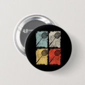 Badmintonracket Retro Badmintonspeler,badminton Ronde Button 5,7 Cm (Voorkant /achterkant)