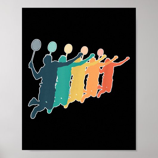 badmintonretro-racket poster (Voorkant)