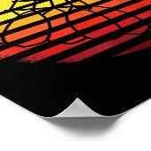 Badmintonshirt vintage zonsondergang retro badmint poster (Hoek)