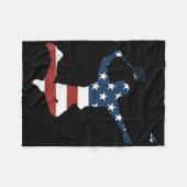 Badmintonspeler Amerikaanse vlag kleding Badminton Fleece Deken (Voorkant (Horizontaal))