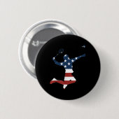 Badmintonspeler Amerikaanse vlag kleding Badminton Ronde Button 5,7 Cm (Voorkant /achterkant)