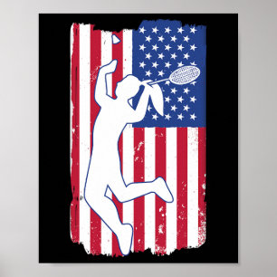 Badmintonspeler Badminton USA Team Coach Amerikaan Poster