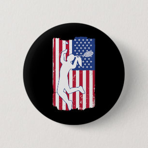 Badmintonspeler Badminton USA Team Coach Amerikaan Ronde Button 5,7 Cm