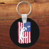 Badmintonspeler Badminton USA Team Coach Amerikaan Sleutelhanger (Voorkant)