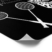 Badmintonspeler Badmintonliefhebber Shuttle  Poster (Hoek)
