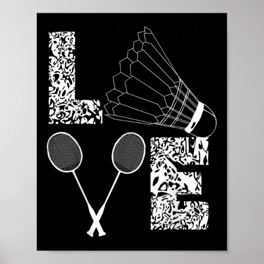 Badmintonspeler Badmintonliefhebber Shuttle  Poster (Voorkant)