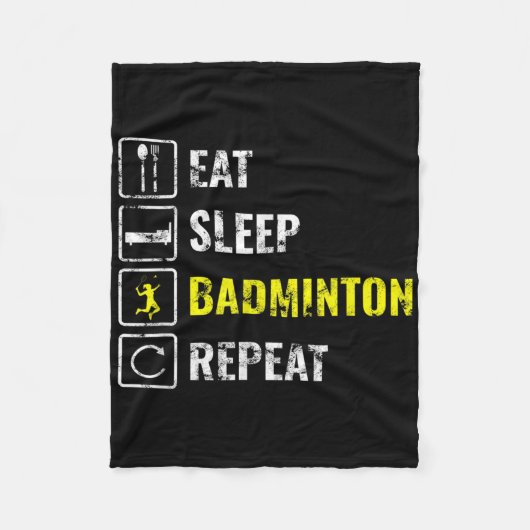 Badmintonspeler Badmintonracket Shuttle Birdie S Fleece Deken (Voorkant)