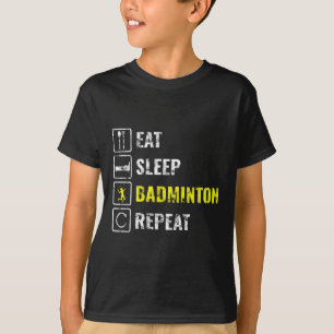 Badmintonspeler Badmintonracket Shuttle Birdie S T-shirt