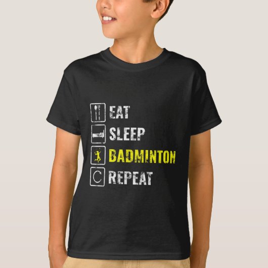 Badmintonspeler Badmintonracket Shuttle Birdie S T-shirt (Voorkant)