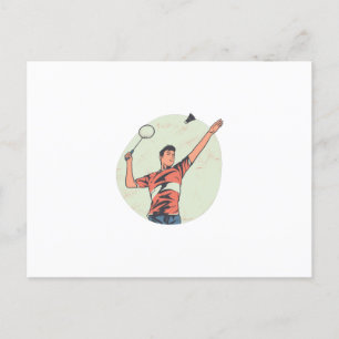 BADMINTONSPELER BRIEFKAART