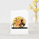 Badmintonspeler en Moon Silhouette Halloween Cos Kaart (Gele Bloem)