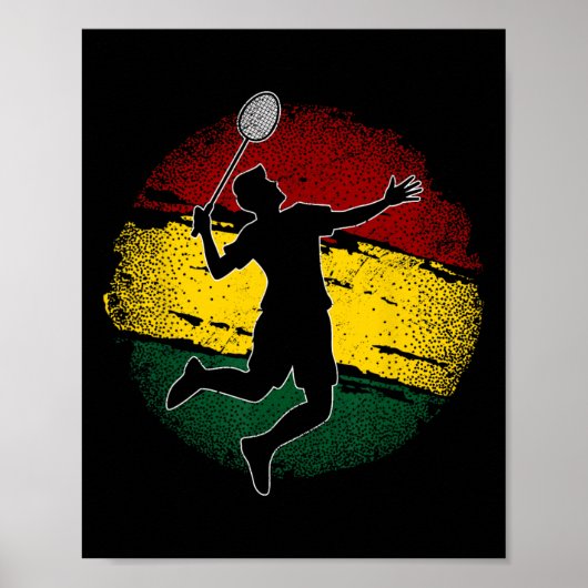 Badmintonspeler Ghanese vlag Ghana 1 Poster (Voorkant)