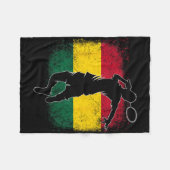 Badmintonspeler Ghanese vlag Ghana  Fleece Deken (Voorkant (Horizontaal))