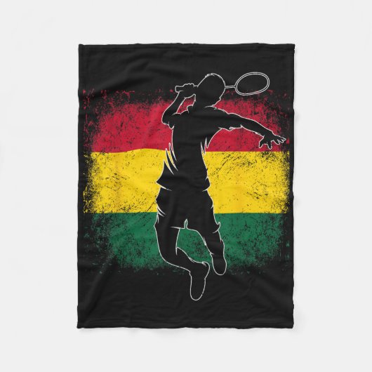 Badmintonspeler Ghanese vlag Ghana  Fleece Deken (Voorkant)