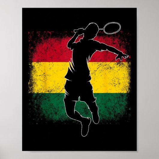 Badmintonspeler Ghanese vlag Ghana Poster (Voorkant)