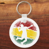 Badmintonspeler Ghanese vlag Ghana  Sleutelhanger (Voorkant)