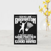 Badmintonspeler Goede Hand Shuttle Speler Badminto Kaart (Gele Bloem)