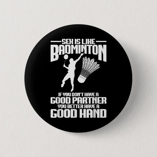 Badmintonspeler Goede Hand Shuttle Speler Badminto Ronde Button 5,7 Cm (Voorkant)