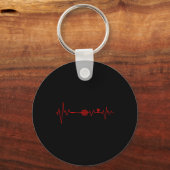 Badmintonspeler Heartbeat Racket Shuttle Sports Sleutelhanger (Voorkant)