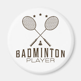 Badmintonspeler met minimalistische rackets magneet