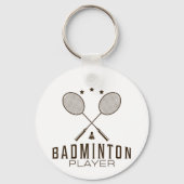 Badmintonspeler met minimalistische rackets sleutelhanger (Voorkant)
