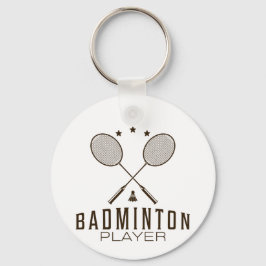 Badmintonspeler met minimalistische rackets sleutelhanger