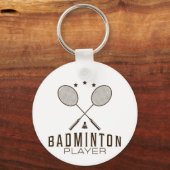 Badmintonspeler met minimalistische rackets sleutelhanger (Voorkant)
