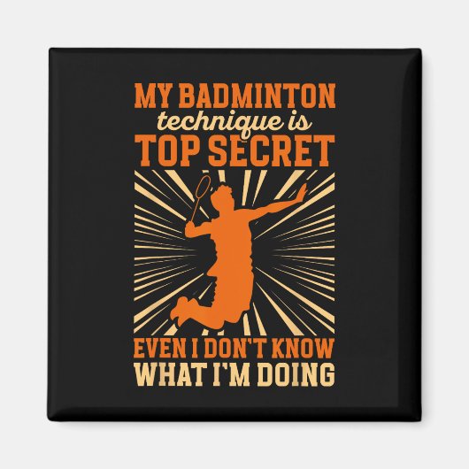 Badmintonspeler My Badminton Technique Magneet (Voorkant)
