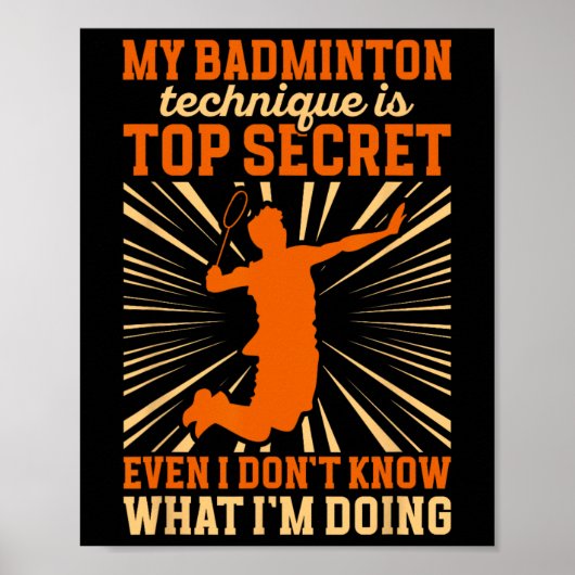 Badmintonspeler My Badminton Technique Poster (Voorkant)