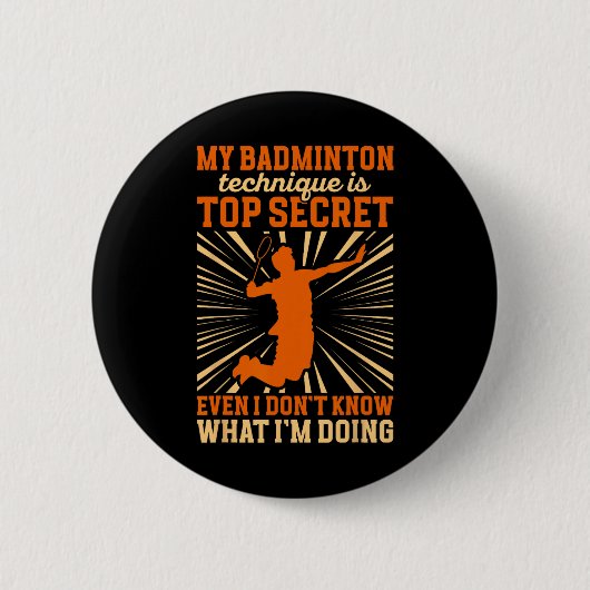 Badmintonspeler My Badminton Technique Ronde Button 5,7 Cm (Voorkant)