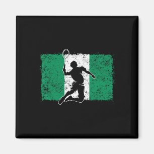 Badmintonspeler Nigeria Nigeriaanse vlag Nigeria Magneet