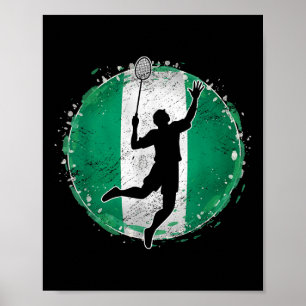 Badmintonspeler Nigeria Nigeriaanse vlag Nigeria Poster