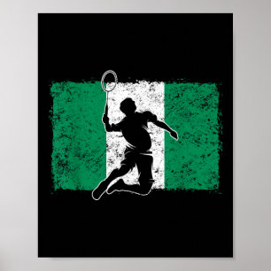 Badmintonspeler Nigeria Nigeriaanse vlag Nigeria Poster