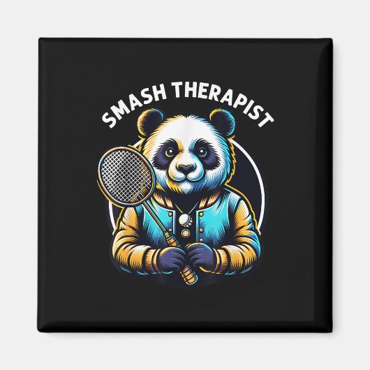 Badmintonspeler Pun Shuttle Smash Therapeut Badmi Magneet (Voorkant)