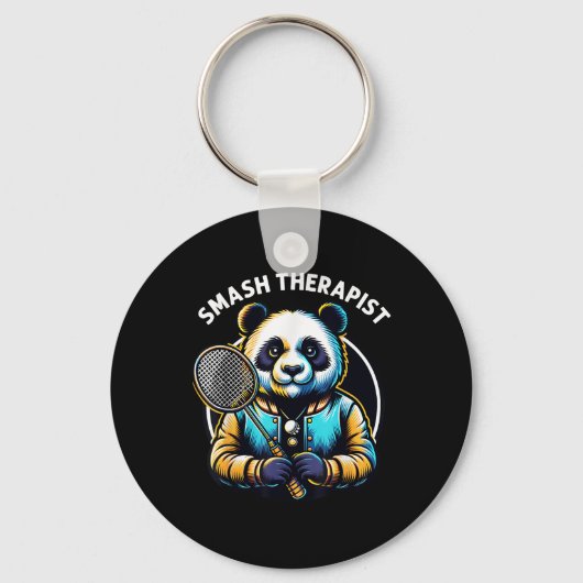 Badmintonspeler Punt Shuttle Smash Therapeut Badmi Sleutelhanger (Voorkant)