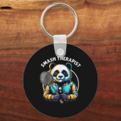 Badmintonspeler Punt Shuttle Smash Therapeut Badmi Sleutelhanger (Voorkant)