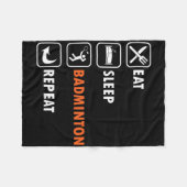 Badmintonspeler Racket Shuttle Atleet Eet Slaap Fleece Deken (Voorkant (Horizontaal))