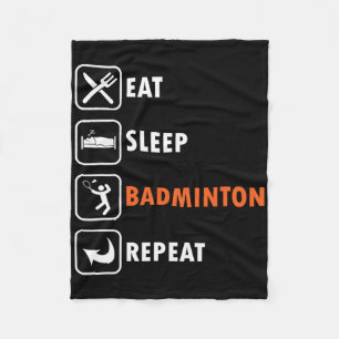 Badmintonspeler Racket Shuttle Atleet Eet Slaap Fleece Deken
