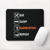 Badmintonspeler Racket Shuttle Atleet Eet Slaap Muismat (Met muis)
