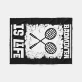 Badmintonspeler - Racket Shuttle Badminton Fleece Deken (Voorkant (Horizontaal))