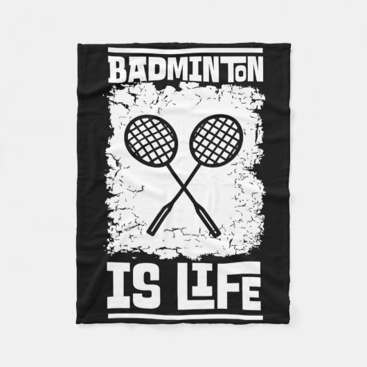 Badmintonspeler - Racket Shuttle Badminton Fleece Deken (Voorkant)