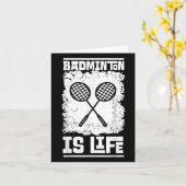 Badmintonspeler - Racket Shuttle Badminton Kaart (Gele Bloem)