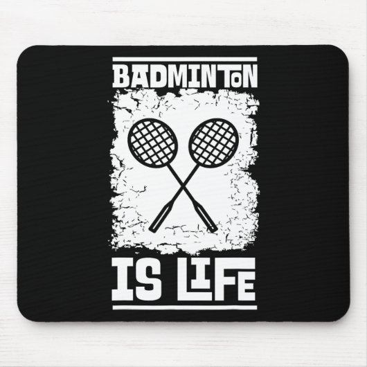 Badmintonspeler - Racket Shuttle Badminton Muismat (Voorkant)