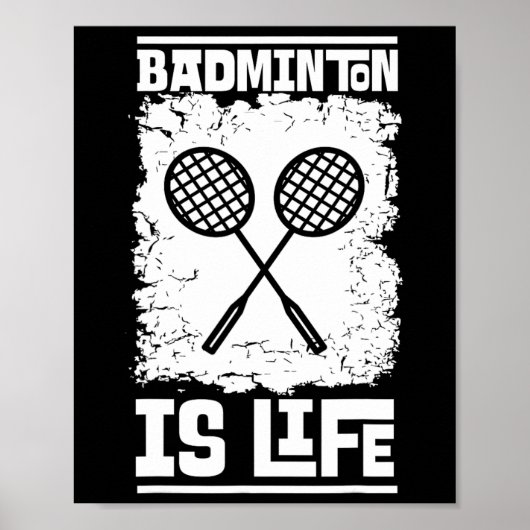 Badmintonspeler - Racket Shuttle Badminton Poster (Voorkant)