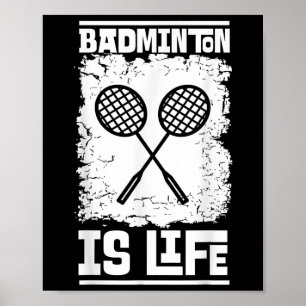 Badmintonspeler - Racket Shuttle Badminton Poster