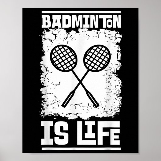 Badmintonspeler - Racket Shuttle Badminton  Poster (Voorkant)