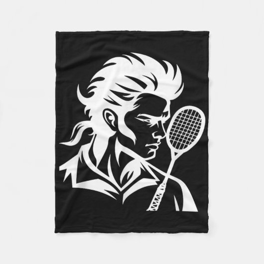Badmintonspeler Racket Sporten Shuttle Fleece Deken (Voorkant)