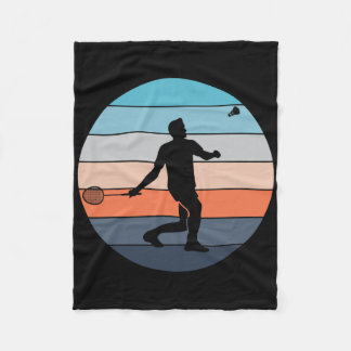 Badmintonspeler Racquet Sport Shuttle Retro Vinta Fleece Deken
