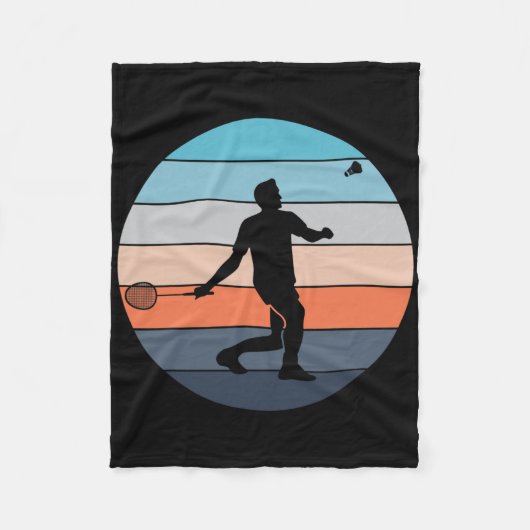 Badmintonspeler Racquet Sport Shuttle Retro Vinta Fleece Deken (Voorkant)